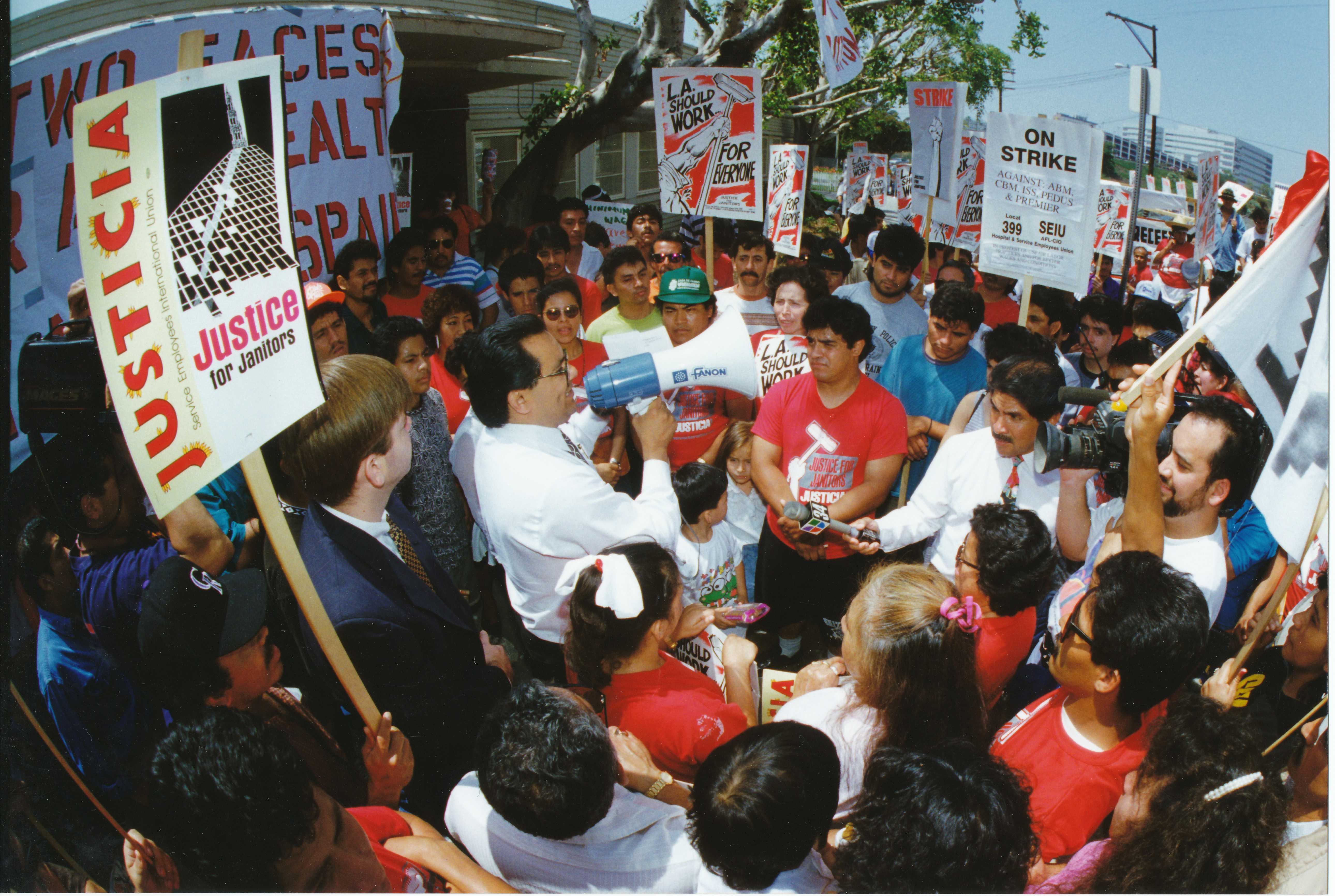 “Janitors Lash Out at Rebuild L.A. in Rally”