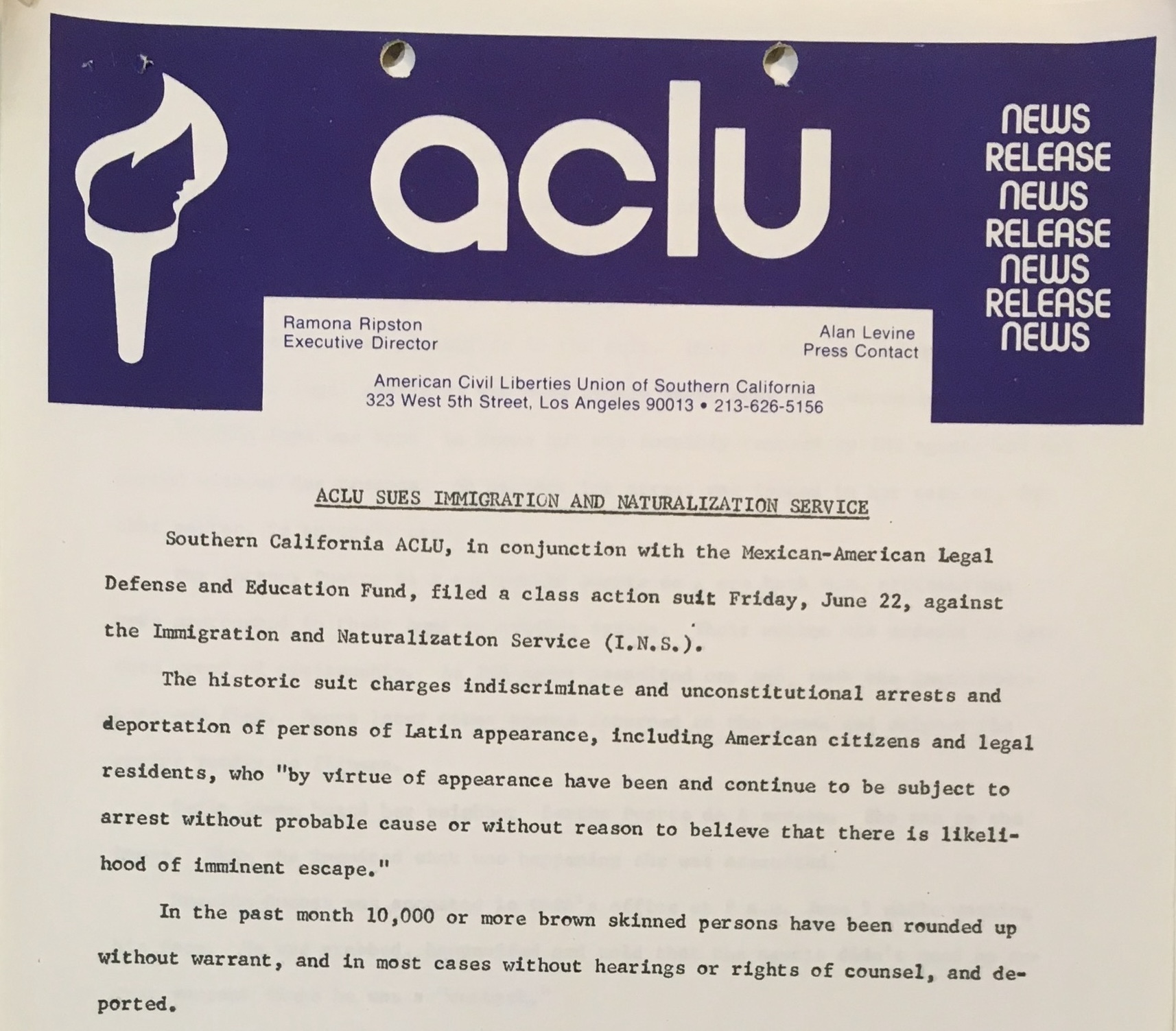Challenging Dragnet Immigration Raids: Loya v. INS