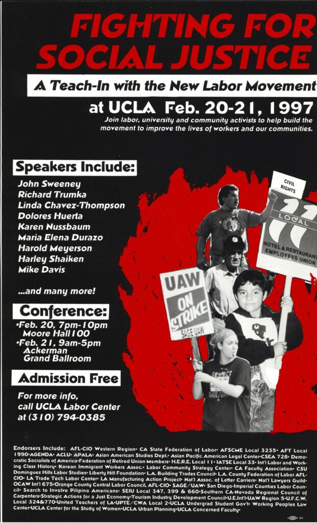 A flyer announcing a "Teach-In with the New Labor Movement" at UCLA.