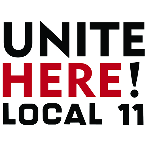 White and Red font reads "UNITE HERE! Local 11"